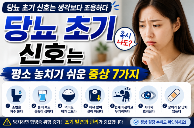 당뇨 초기 신호는 생각보다 조용하다 평소 놓치기 쉬운 증상 7가지