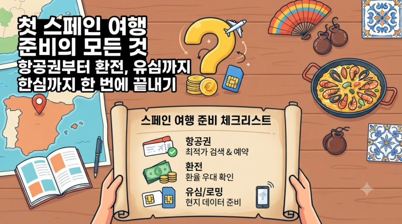 [스페인-1편] 첫 스페인 여행 준비의 모든 것: 항공권부터 환전, 유심까지 한 번에 끝내기