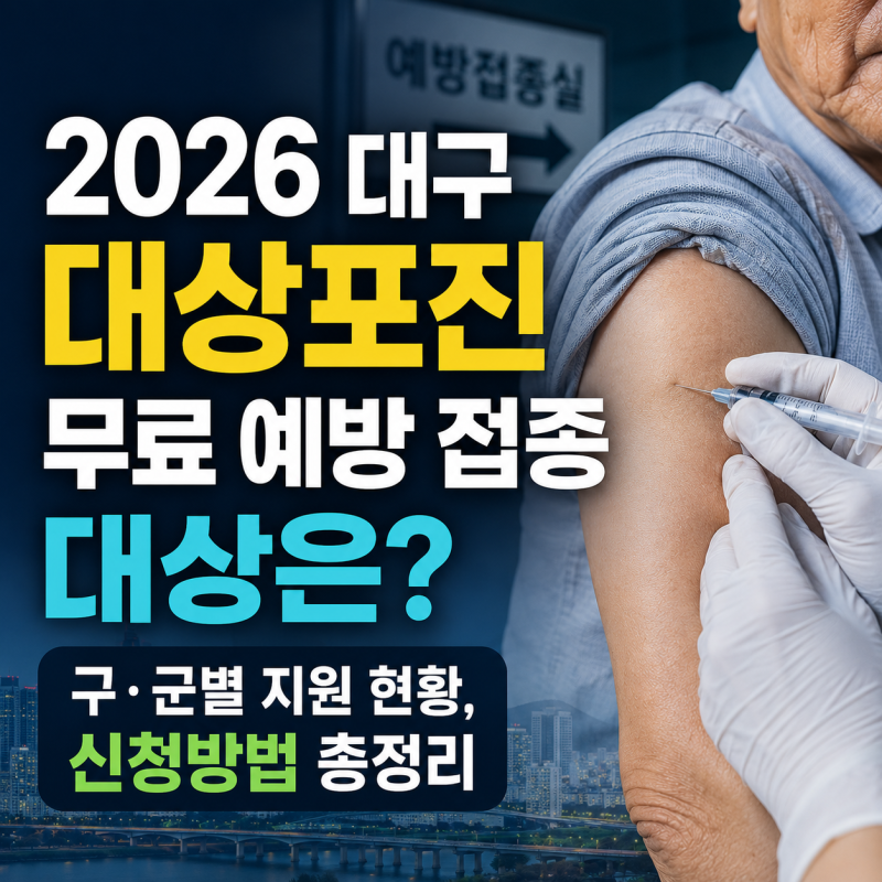 2026 대구 대상포진 무료 예방 접종 대상은? 구·군별 지원 현황, 신청방법 총정리