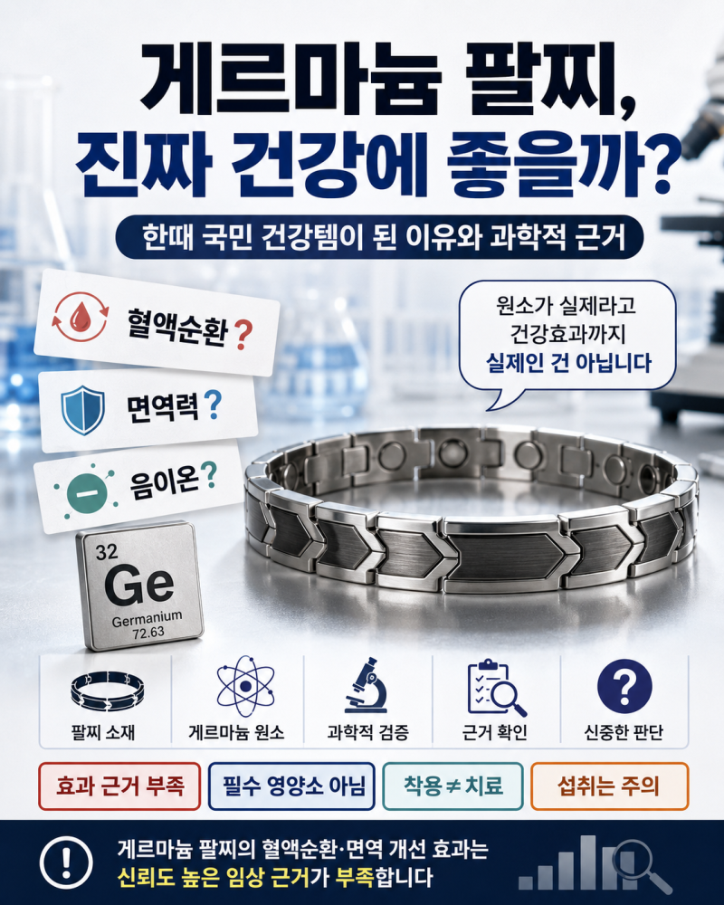 게르마늄 팔찌 효과 진짜일까? 한때 건강팔찌가 유행한 이유와 MRI 금속 오해까지