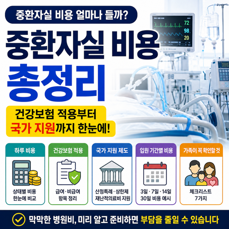 중환자실 비용 얼마나 들까?건강보험 적용부터 국가 지원까지 알아두면 좋은 내용 중환자실 ....