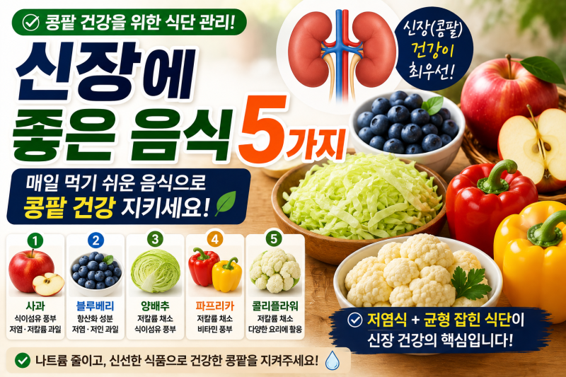 신장에 좋은 음식 TOP 5, 매일 먹기 쉬운 콩팥 건강 식품은?