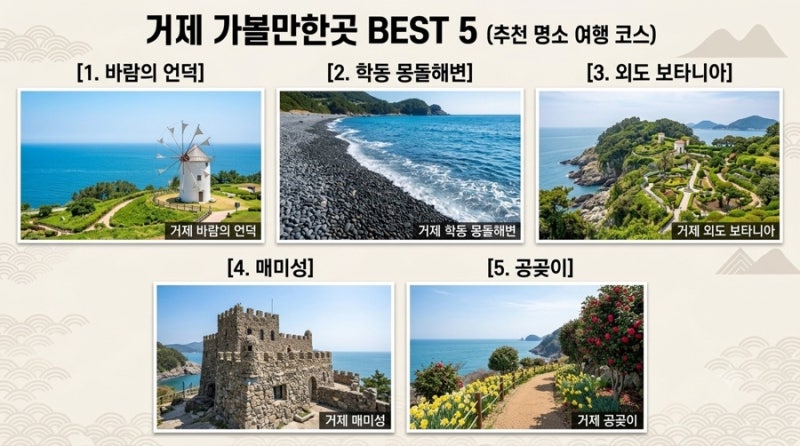거제 가볼만한곳 총정리 | 바람의언덕부터 외도까지