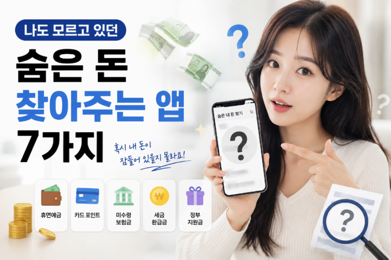 숨은 돈 가장 쉽게 찾아주는 앱 7가지