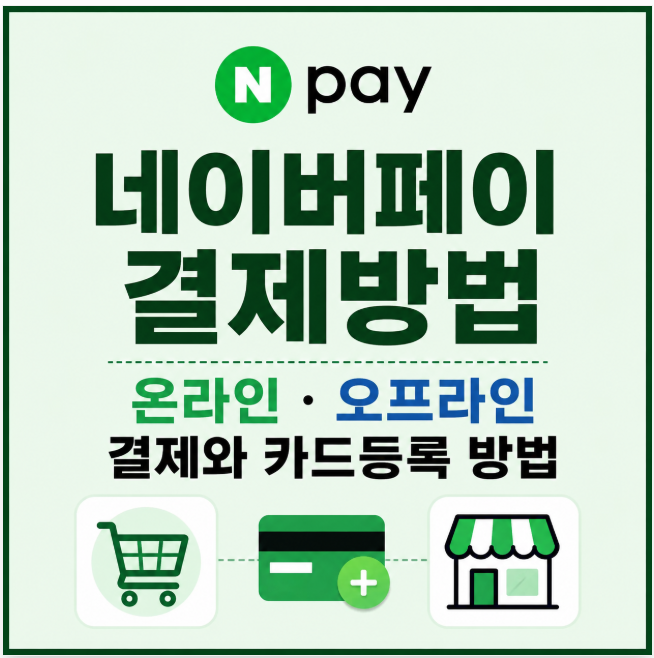 네이버페이 결제방법 온라인 오프라인 결제와 카드등록 방법