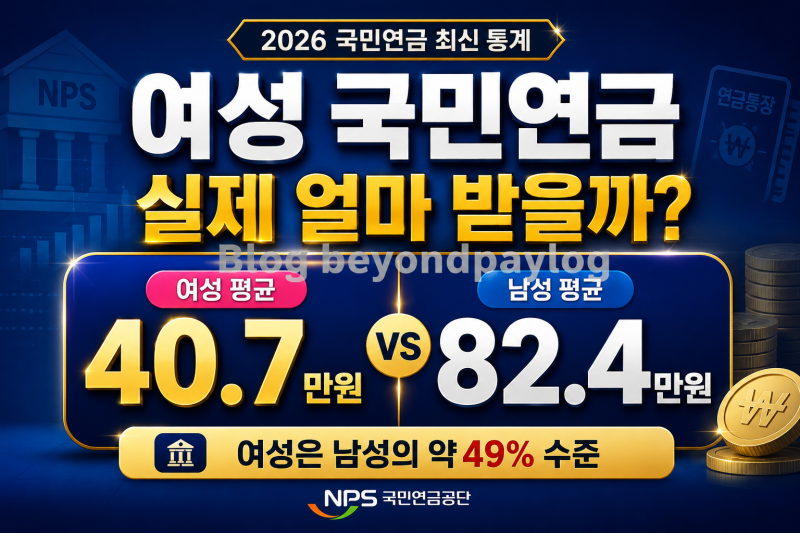 2026 국민연금 여자 평균 수령액｜여성은 실제 한 달에 얼마 받을까?