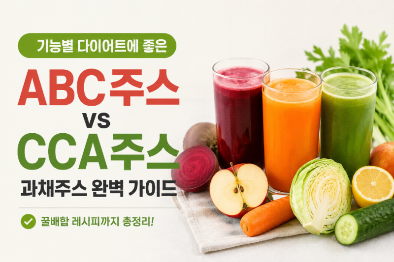 ABC주스 vs CCA주스 다이어트 과채주스 완벽 가이드｜목적별 꿀배합 레시피까지