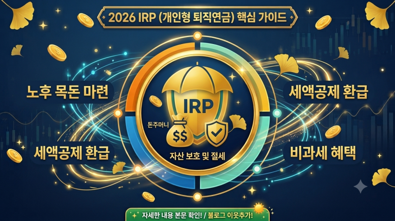 2026 'IRP(개인형 퇴직연금)' 세액공제 한도 및 환급액 절세 꿀팁 총정리