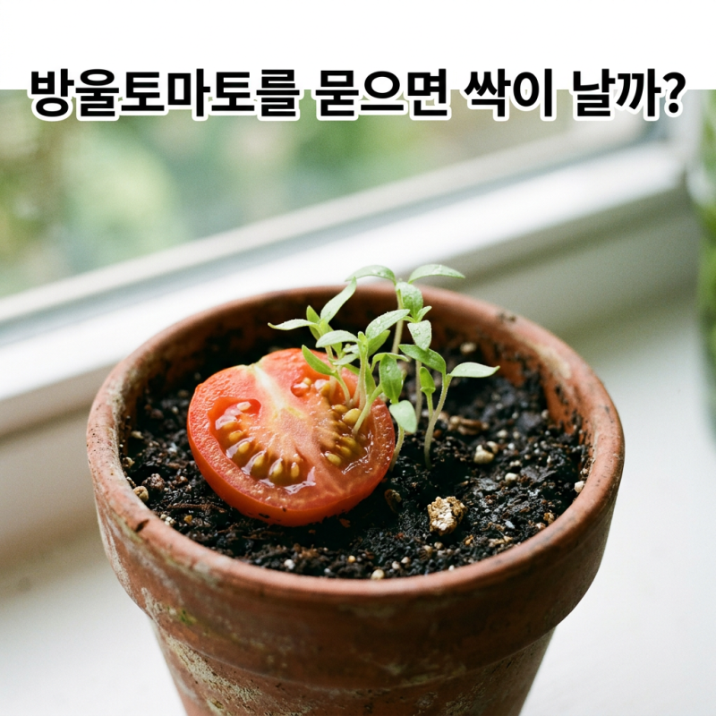 마트 방울토마토를 흙에 묻으면 정말 싹이 날까