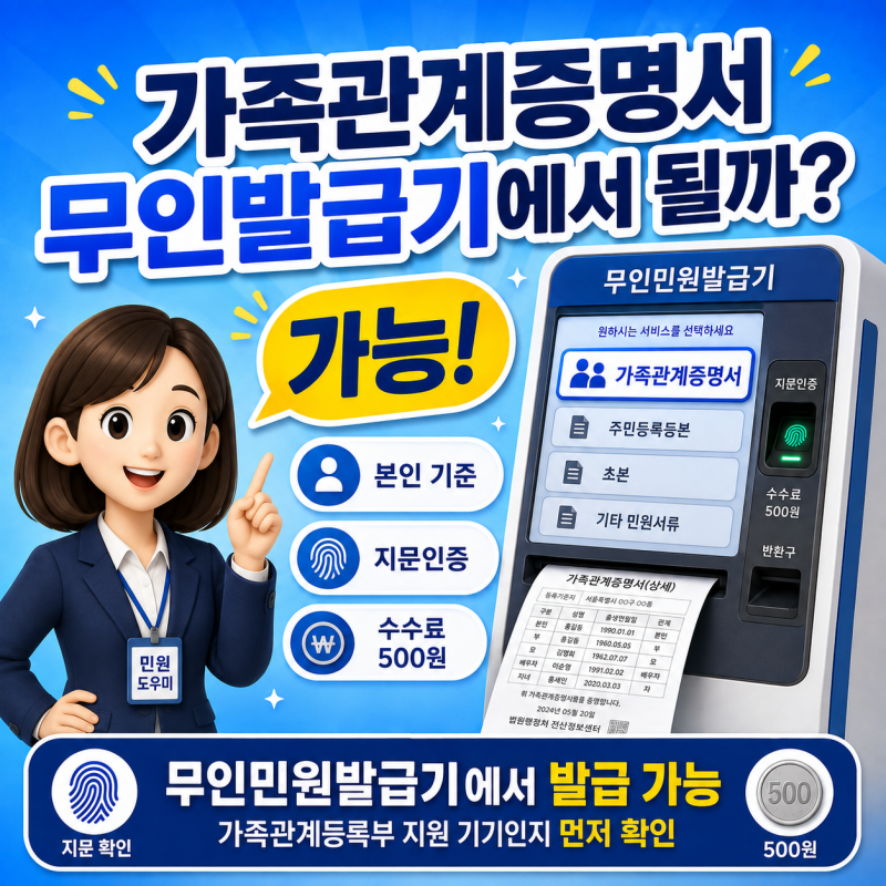 무인민원발급기 가족관계증명서 발급될까?｜가능한 서류 확인