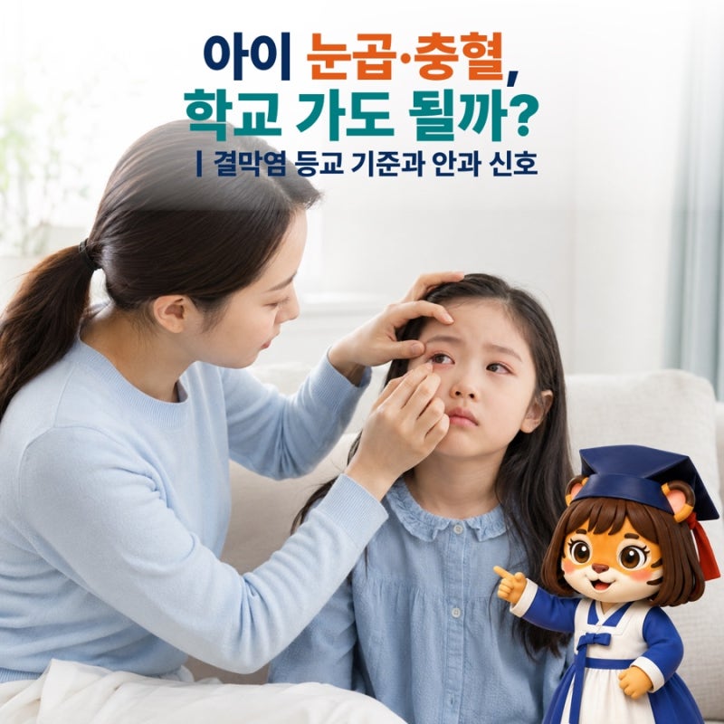 아이 눈곱·충혈, 학교 가도 될까?｜결막염 등교 기준과 안과 신호