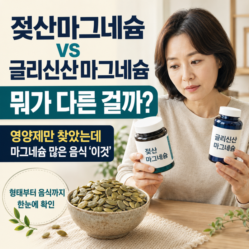 젖산마그네슘 vs 글리신산마그네슘 뭐가 다를까? 영양제만 찾았는데 평소 마그네슘 많은 음....
