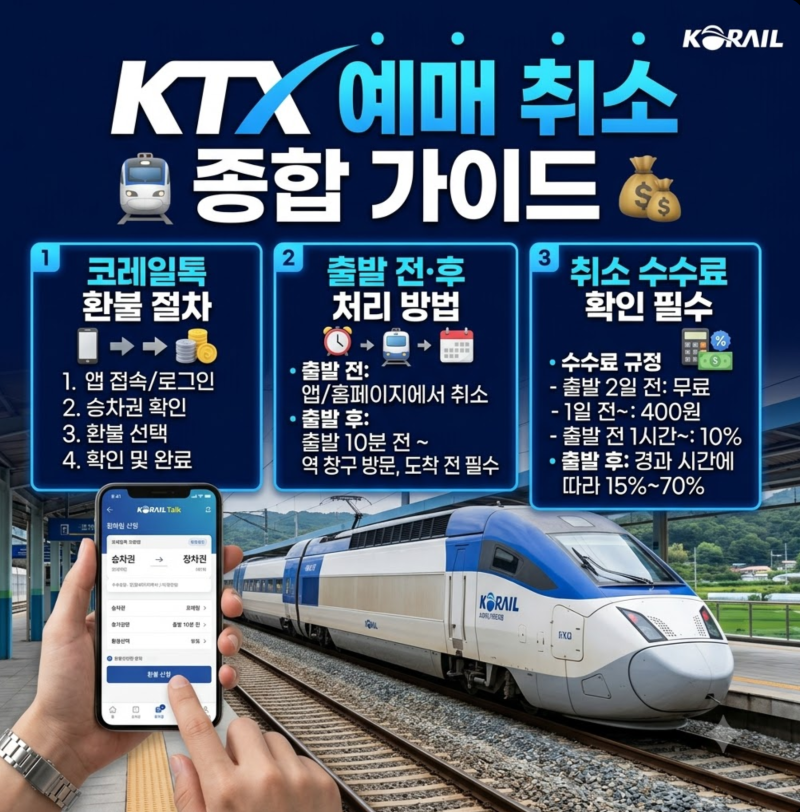 KTX 예매 취소 방법, 코레일+에서 승차권 반환하는 순서