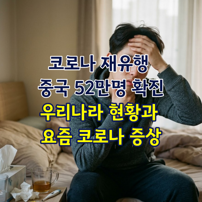 코로나 재유행 중국 52만명 확진, 우리나라 현황과 요즘코로나 증상