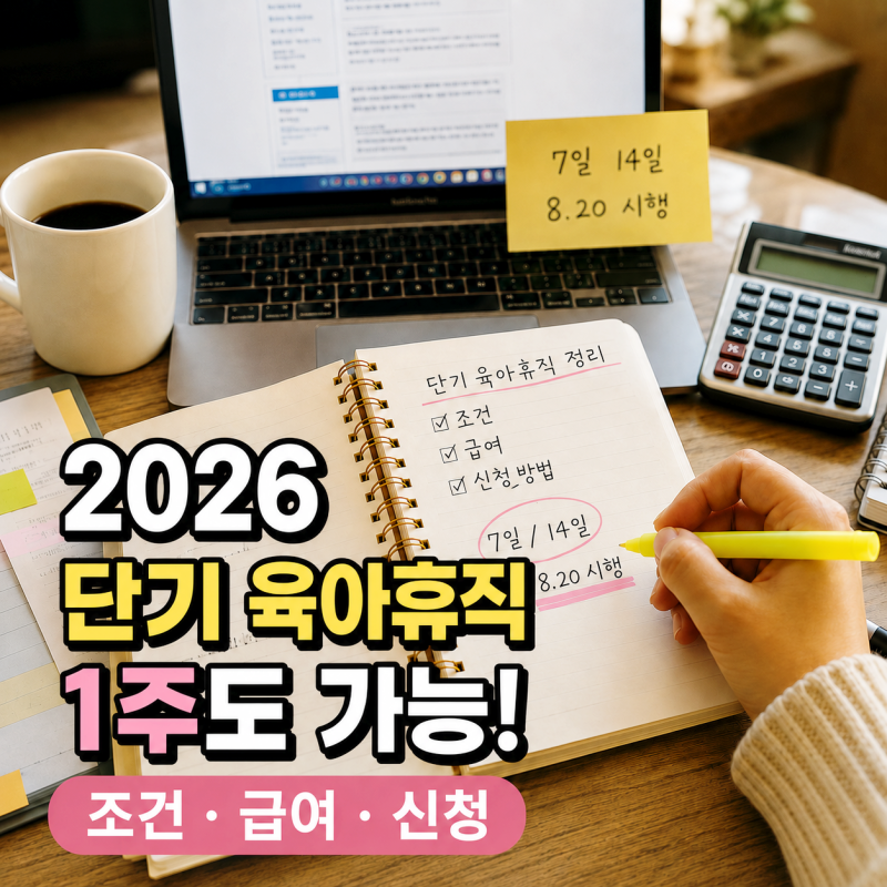 2026 단기 육아휴직 1주도 급여 받아요! 신청 조건·기간·대상기업