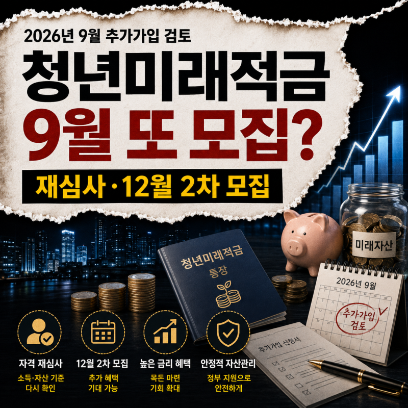 청년미래적금 9월 추가모집 언제? 신청기간·재신청 조건·연 19.4% 효과