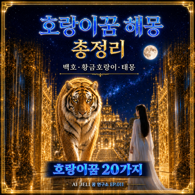 호랑이꿈 해몽 총정리 호랑이에게 쫓기는 꿈·물리는 꿈백호·황금 호랑이·새끼 호랑이 재물....