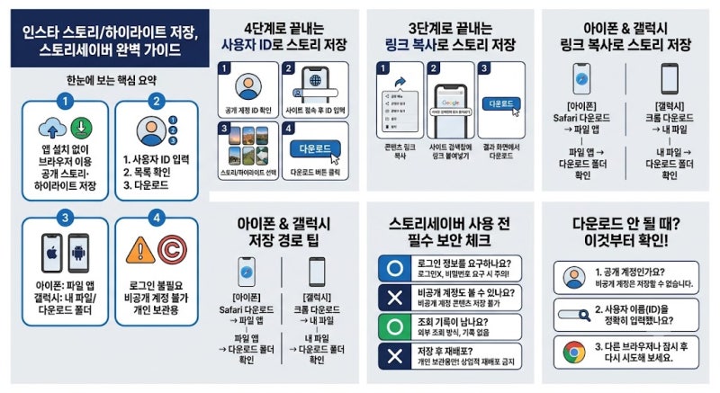스토리세이버 사용법 총정리｜인스타 스토리 저장·하이라이트 다운로드 방법