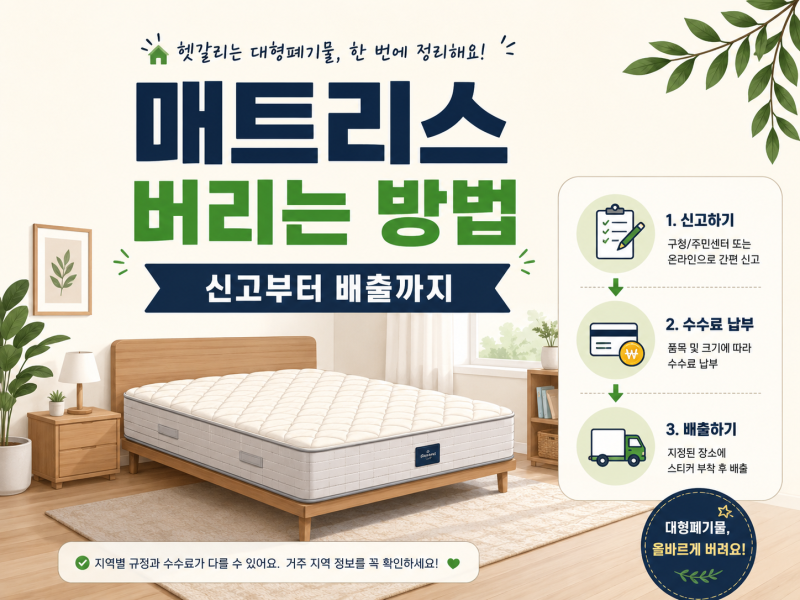 매트리스 버리는 방법, 대형폐기물 신고부터 비용·배출까지