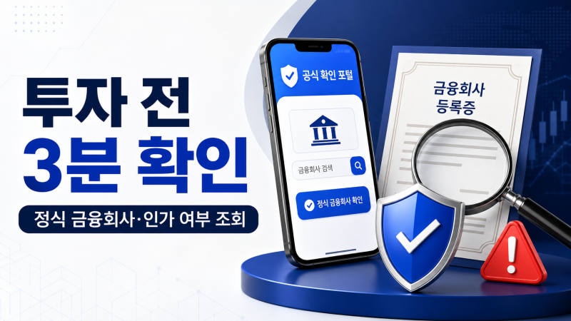 투자 전 3분 확인! 파인에서 정식 금융회사·인가 여부 조회하는 법
