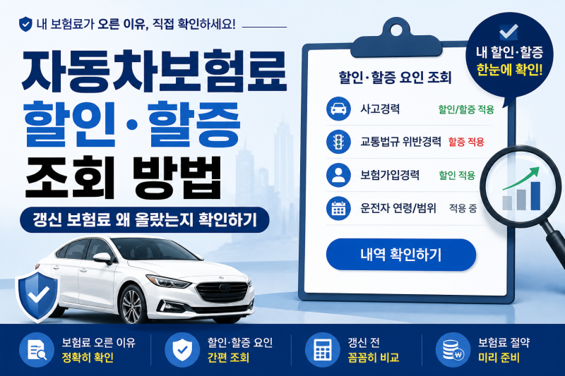 자동차보험료 할인할증 조회 방법, 갱신 보험료 오른 이유 확인하기