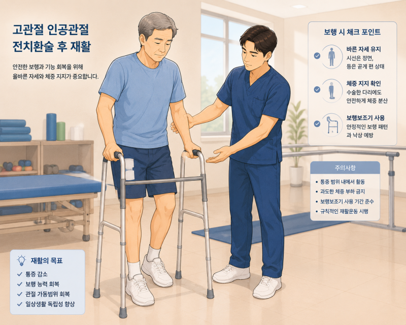 고관절 인공관절 수술 후 재활, 무엇을 조심해야 할까?