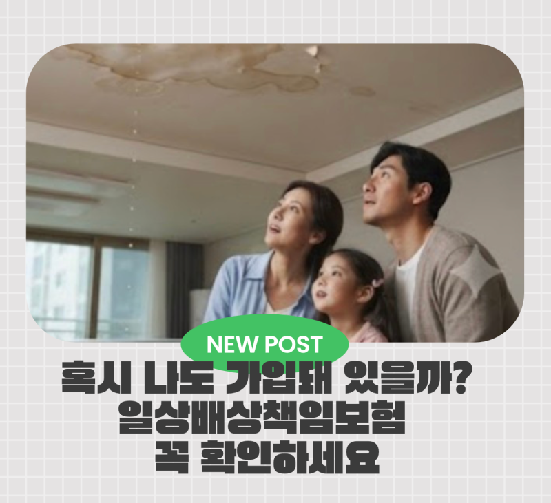 일상배상책임보험, 모르고 지나치면 아까운 보험 특약! 우리 집에도 가입돼 있을까?