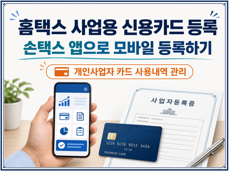 홈택스 사업용 신용카드 등록 방법, 손택스 앱으로 모바일 등록하기