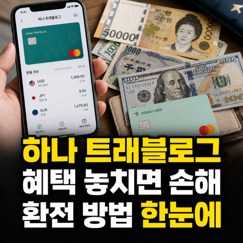 하나 트래블로그 카드 혜택과 환전 방법, 체크·신용 한눈에