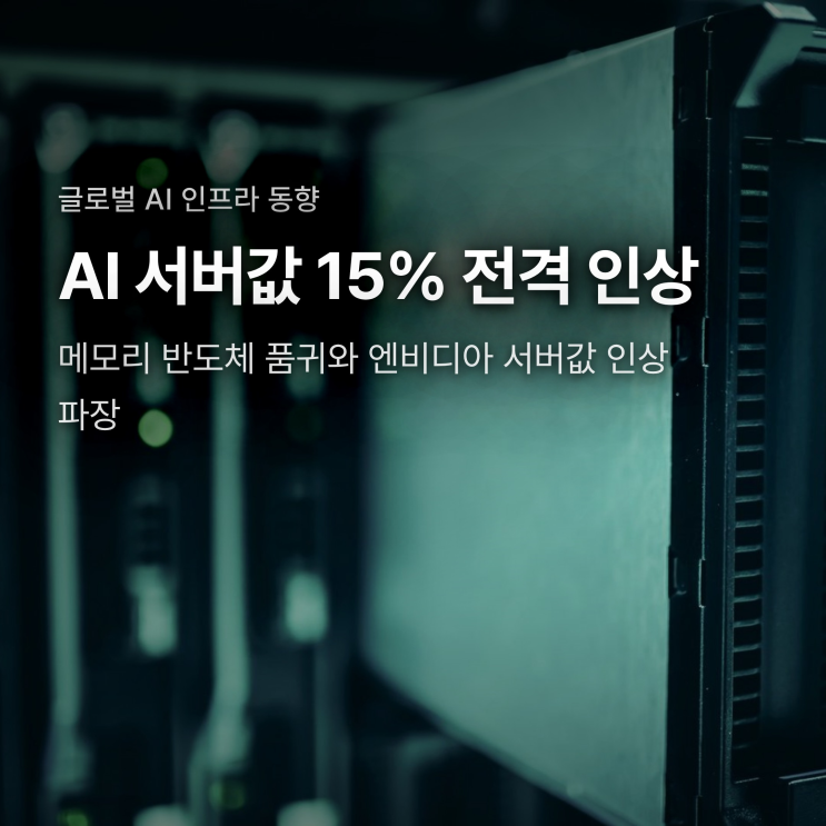 <b>AI 서버값</b> 15% 상승, <b>엔비디아</b> 비용 전가와 메모리 반도체 변화