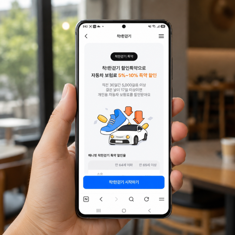 삼성화재 자동차보험 애니핏 착한걷기 할인 신청 방법