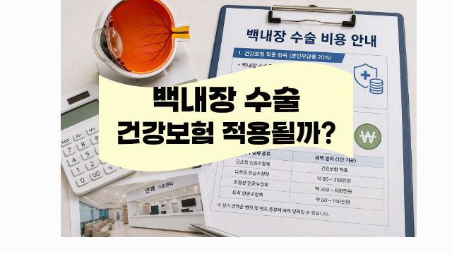 백내장 수술 비용, 건강보험 적용될까? 다초점 인공수정체 가격까지 알아보기