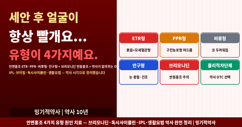 세수만 하면 얼굴이 빨개져요… 단순 홍조일까, 주사(Rosacea)일까?