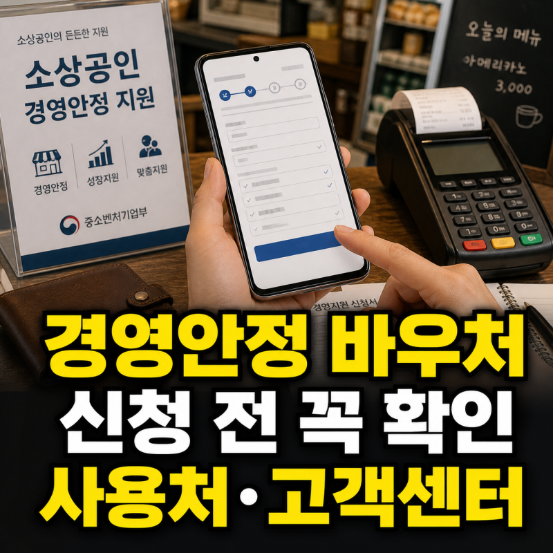 소상공인 경영안정 바우처 신청방법 사용처 고객센터 전화번호