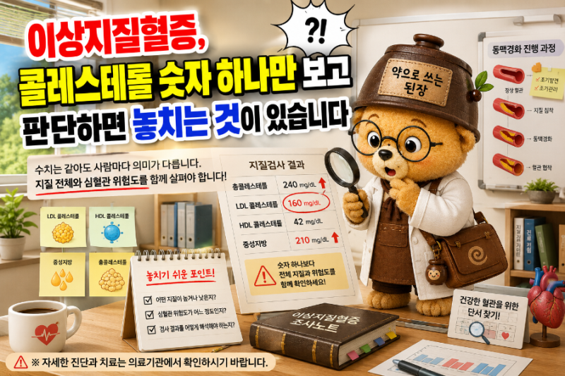 이상지질혈증, 콜레스테롤 숫자 하나만 보고 판단하면 놓치는 것이 있습니다