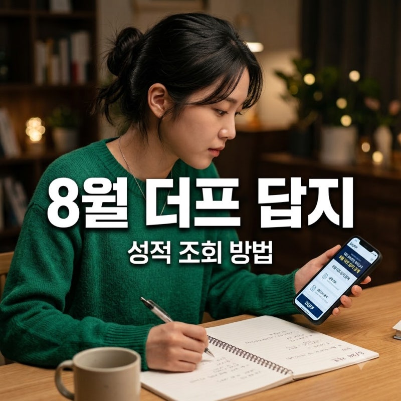 8월 더프 답지 확인하는 법과 성적 조회 일정 총정리