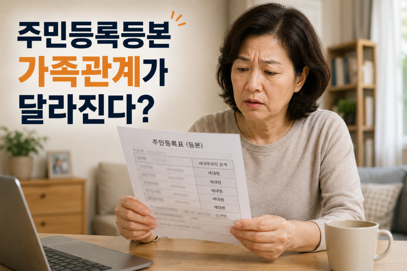 주민등록등본 떼어보니 가족관계가 다르게 나온다? 10월부터 달라지는 표시와 그 이유