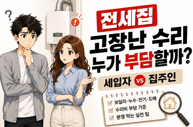 보일러 고장 났는데 세입자가 돈 내라고? 전세집 수리비 기준
