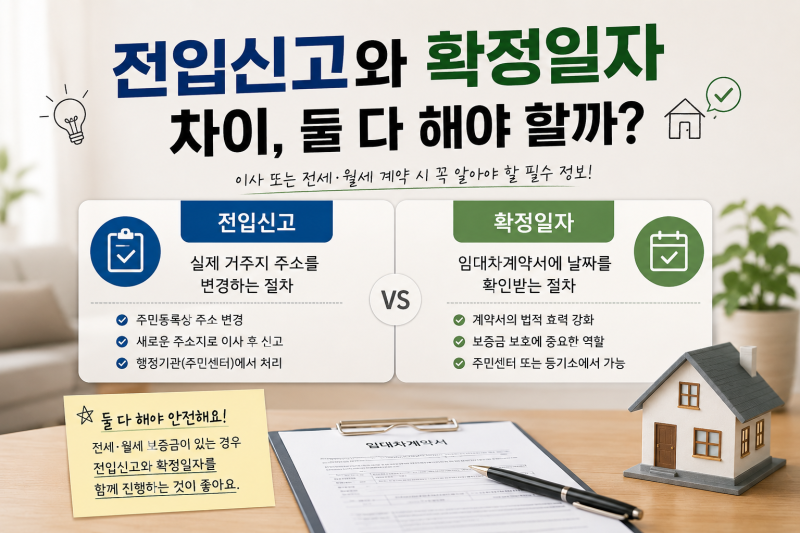 전입신고와 확정일자 차이, 둘 다 해야 할까? 쉽게 정리해봤습니다