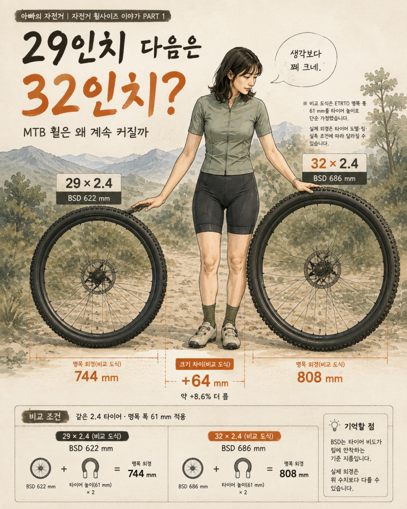 아빠의 자전거 이야기(26·27.5·29인치 다음은 32인치? MTB 휠은 왜 계속 커질까-32인치 MTB 휠의 ....