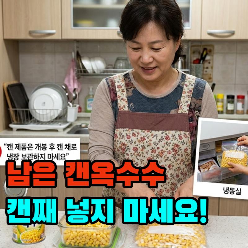 "남은 캔 옥수수 곰팡이 피지 않게 보관하는 '이 방법'"... 한 달 뒤에도 탱글탱글