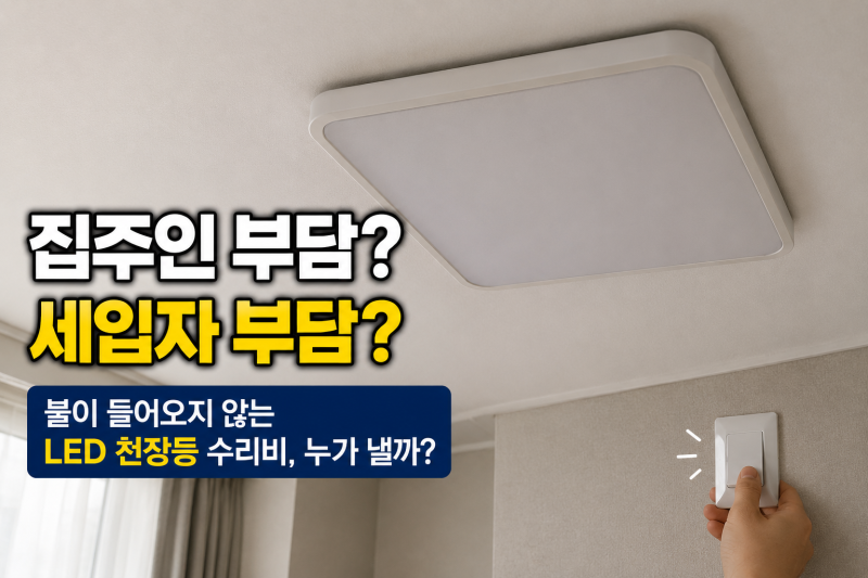 전등·LED 고장 수리비 누가 내나? 월세집 집주인·세입자 부담 기준