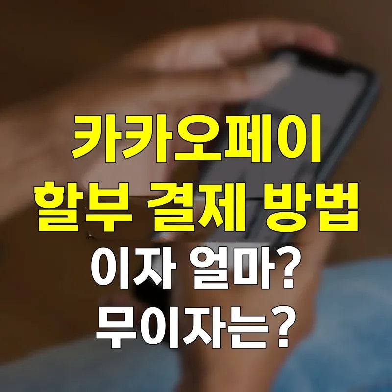 카카오페이 할부 결제 하는 법, 이자 얼마? 무이자 방법