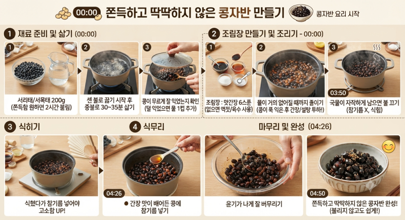 실패하는 콩자반의 주범은 바로 당신의 '조급함'? '콩자반 만들기' 완벽 정복 가이드