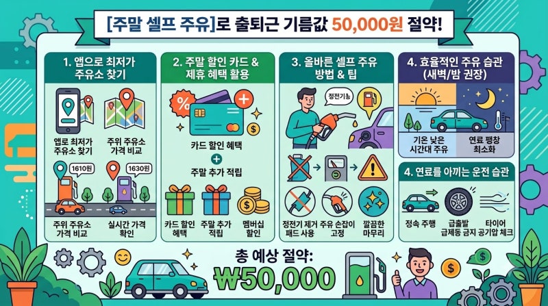 출퇴근길 기름값 5만 원 아끼는 주말 셀프 주유 실전 노하우