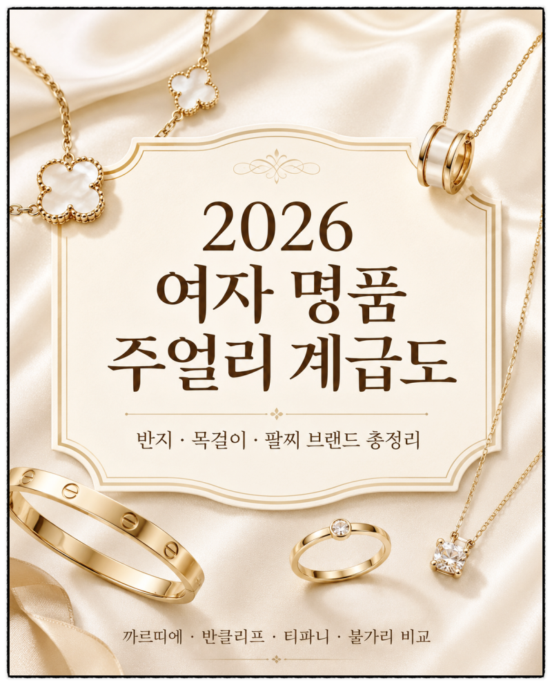 2026 여자 명품 주얼리 계급도｜까르띠에·반클리프·티파니, 반지 목걸이 팔찌 순위 총정리