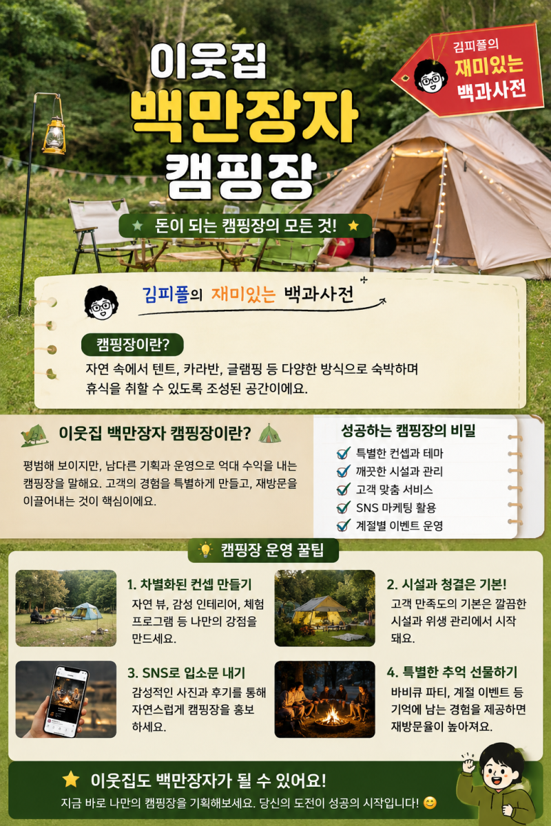 ️ 이웃집 백만장자 캠핑장, 도대체 어디일까?
