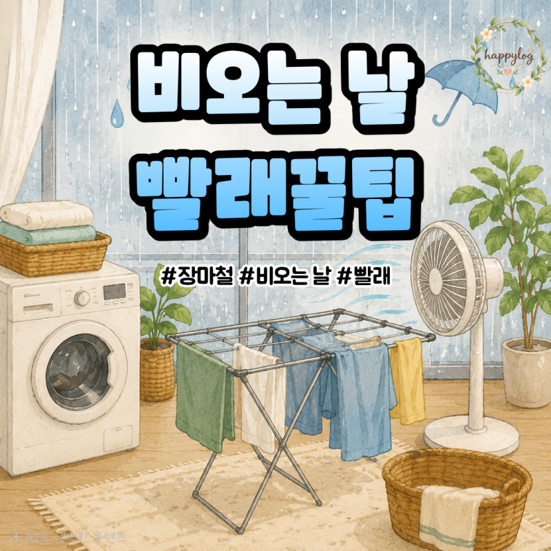 빨래쉰내 제거법 | 장마철 비오는날 실내건조 꿀팁