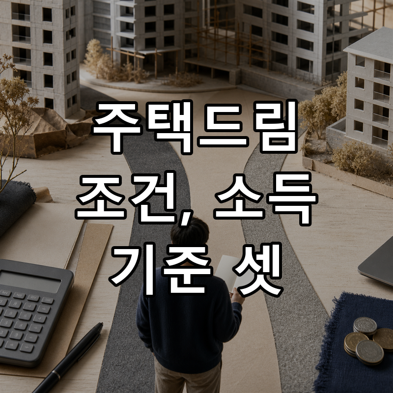 청년 주택드림 청약통장 조건, 소득 기준이 세 개로 갈립니다 (2026년 8월 기준)