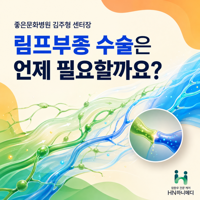 좋은문화병원 김주형 센터장, 림프부종 수술은 언제 필요할까요?